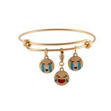 Stainless Steel Gold Plated Emoji Bangle VBA019G VNISTAR Emoji Steel Bangles