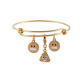 Stainless Steel Gold Plated Emoji Bangle VBA020G VNISTAR Emoji Steel Bangles