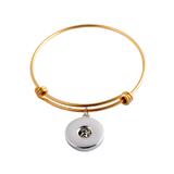 Steel Bangle with Alloy Charm VNP055 VNISTAR Snap Button Charms