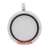 Vnistar metal alloy round crystal locket pendant VSP020 VSP020 VNISTAR Alloy Floating Charms